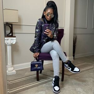 Purple mini top handle bag